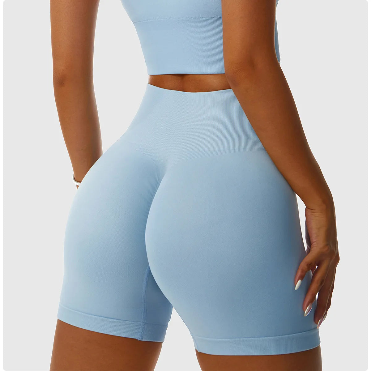 Yoga Set Sexy Bandjes BH & Hoge Taille Shorts
