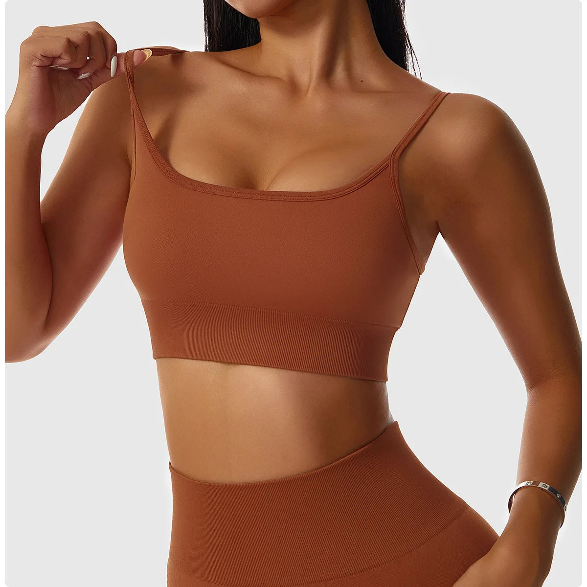 Yoga Set Sexy Bandjes BH & Hoge Taille Shorts