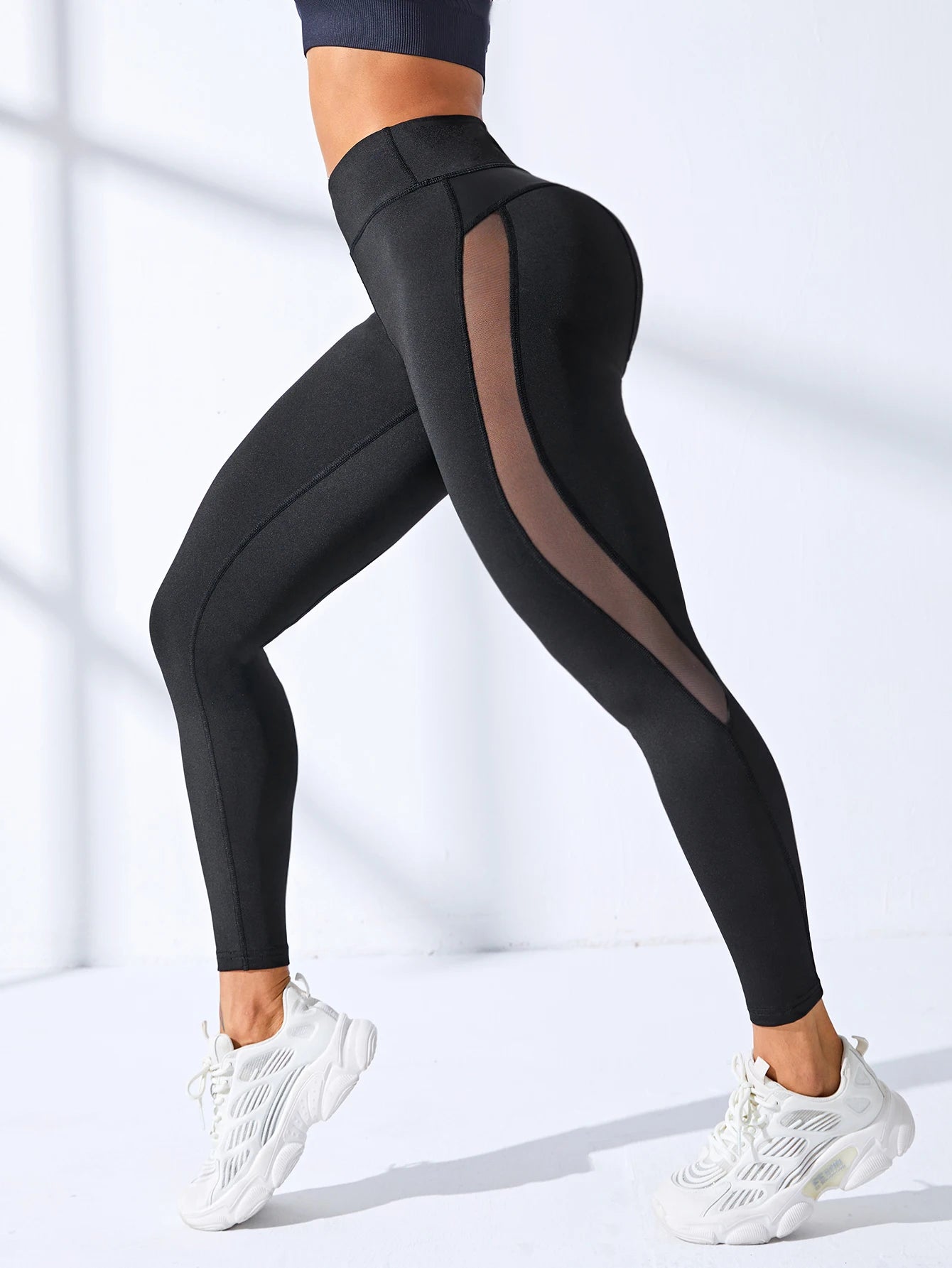Dames Gym Yoga Legging Billen Lifting Hoge Taille Sneldrogende Sportbroek met Elastische Tailleband Workout Leggings