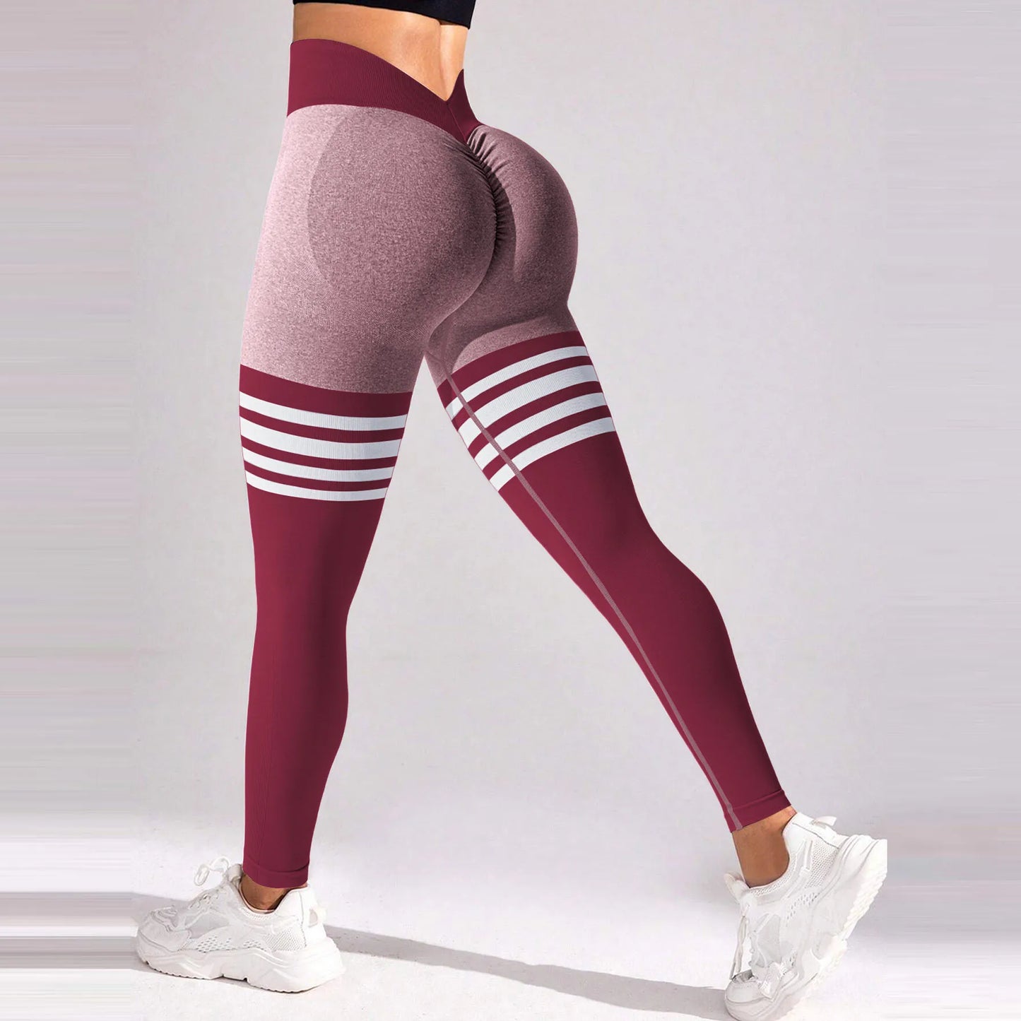 Dames V-Rug Legging Sport Gym Fitness Workout Elastische Legging Hoge Taille Scrunch Yoga Broek Sportlegging S-XL